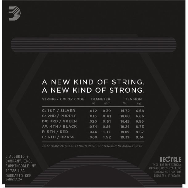 D'Addario NYXL1260, 012-060 C-tuning